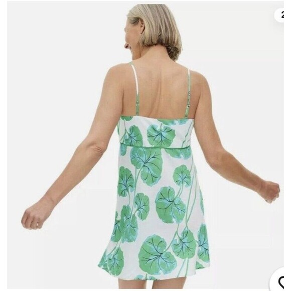 Women's Geranium Leaf Short Satin Slip Dress - DVF Diane Von Furstenberg XS NEW - Picture 2 of 8